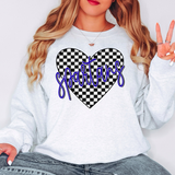 Spartans Retro Checker Heart DTF Print