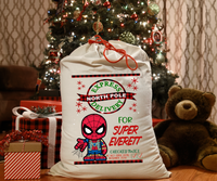 Personalized Super Hero Santa Sack DTF Print