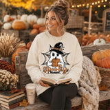 Spooky Ghost with Pumpkin Halloween DTF Print