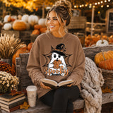 Spooky Ghost with Pumpkin Halloween DTF Print