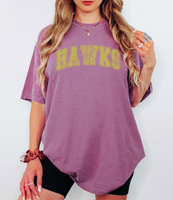 Hawks Distressed Arch DTF Print