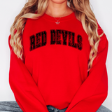 Red Devils Distressed Arch DTF Print