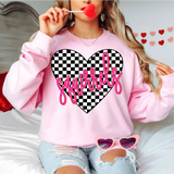 Squirrels Valentine Checker Heart DTF Print