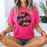 Neon Star Baseball DTF Print