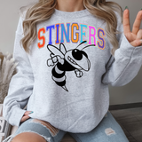 Rainbow Stingers Outline Only DTF Print