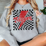 Distressed Storm Retro Bolt DTF Print
