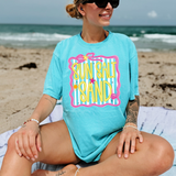 Sun Salt Sand Yellow Pink DTF Print