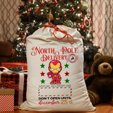 Personalized Super Hero Santa Sack DTF Print