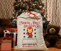 Personalized Super Hero Santa Sack DTF Print