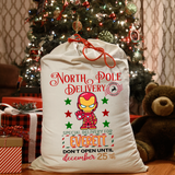 Personalized Super Hero Santa Sack DTF Print