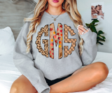 Custom Fall Monogram DTF Print