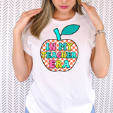 In My Teacher Era Apple Neon Doodle DTF Print