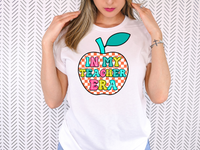 In My Teacher Era Apple Neon Doodle DTF Print