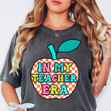In My Teacher Era Apple Neon Doodle DTF Print