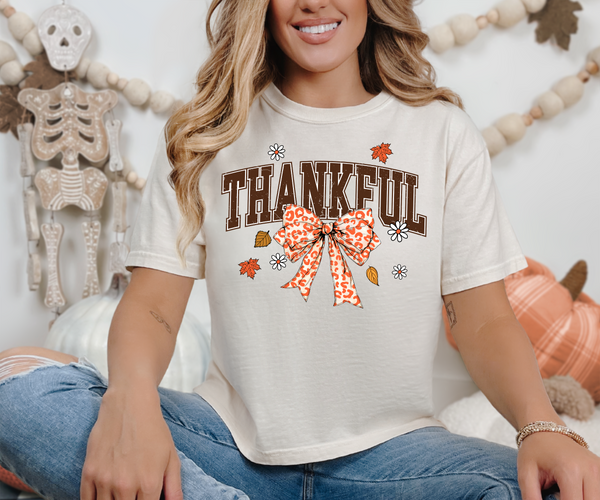 Thankful Cheetah Bow DTF Print