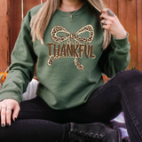 Preppy Thankful Leopard Bow DTF Print