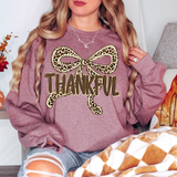 Preppy Thankful Leopard Bow DTF Print
