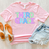 Back To School Elementary Pastel Bookworm DTF Print