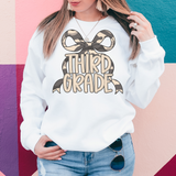 Third Grade Grey Camo Bow DTF Print