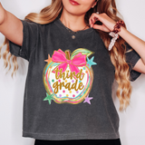 Back to School Preppy Painted Glitter Apple DTF Print