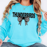 Thunderbirds Coquette Checker Bow DTF Print