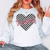 Thunderbirds Retro Checker Heart DTF Print
