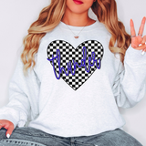 Thunder Retro Checker Heart DTF Print