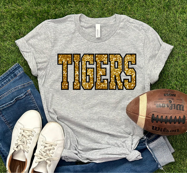 Tigers Gold Sequin DTF Print