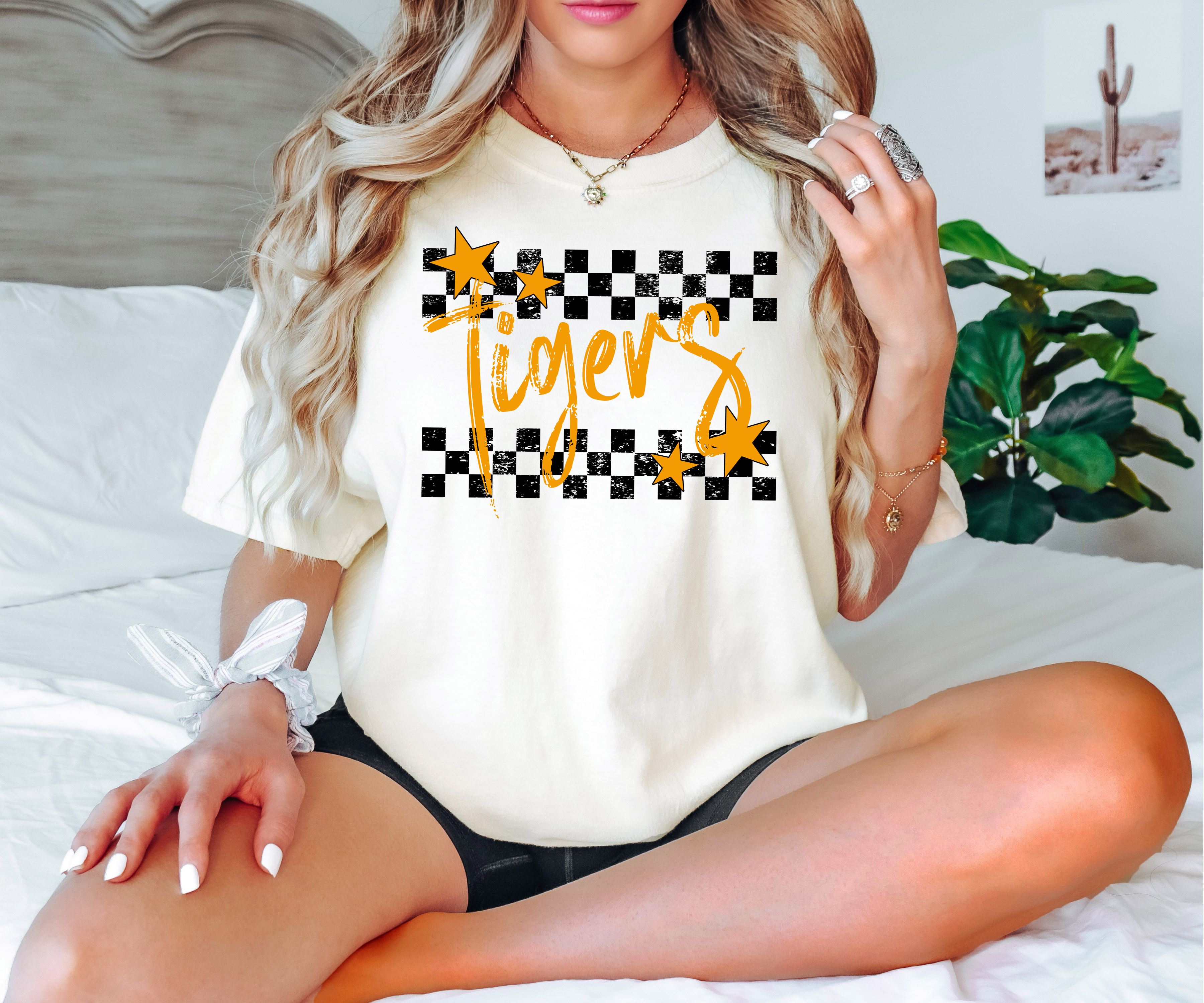 Tigers Checker Star DTF Print