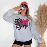 Tigers Pink Out Cheer Glitter Effect DTF Print