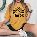 Tigers Basketball with Heart DTF Print