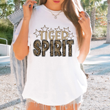 Tiger Spirit Rustic Wood Doodle DTF Print