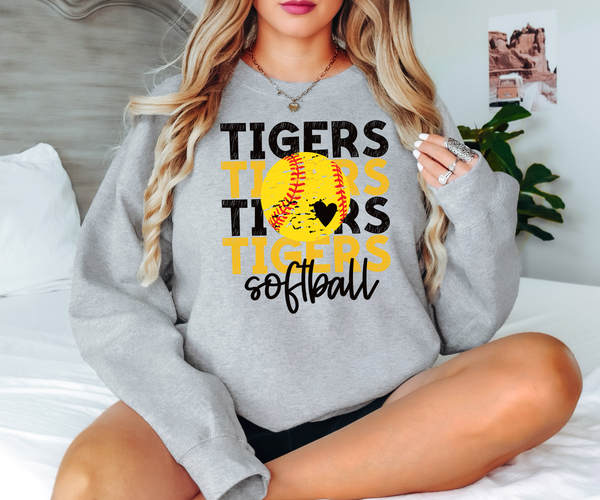 Tigers Repeat Softball DTF Print