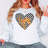 Tigers Retro Checker Heart DTF Print