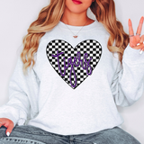Tigers Retro Checker Heart DTF Print