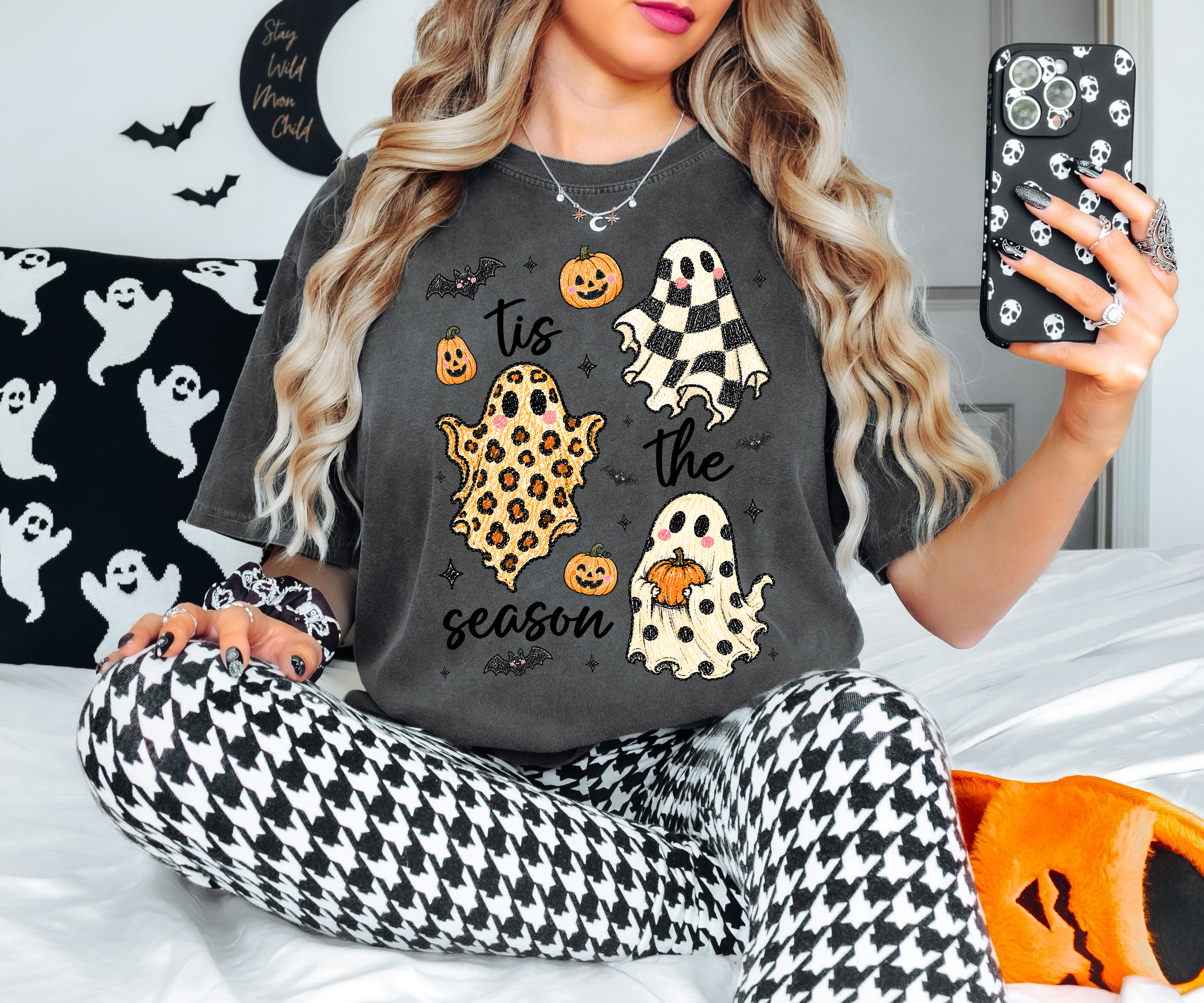 Tis the Season Ghost Trio Halloween DTF Print
