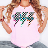 Titans Retro Bolt Checker Teams Neon Outline DTF Print