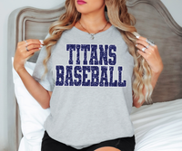 Titans Baseball Glitter Effect DTF Print