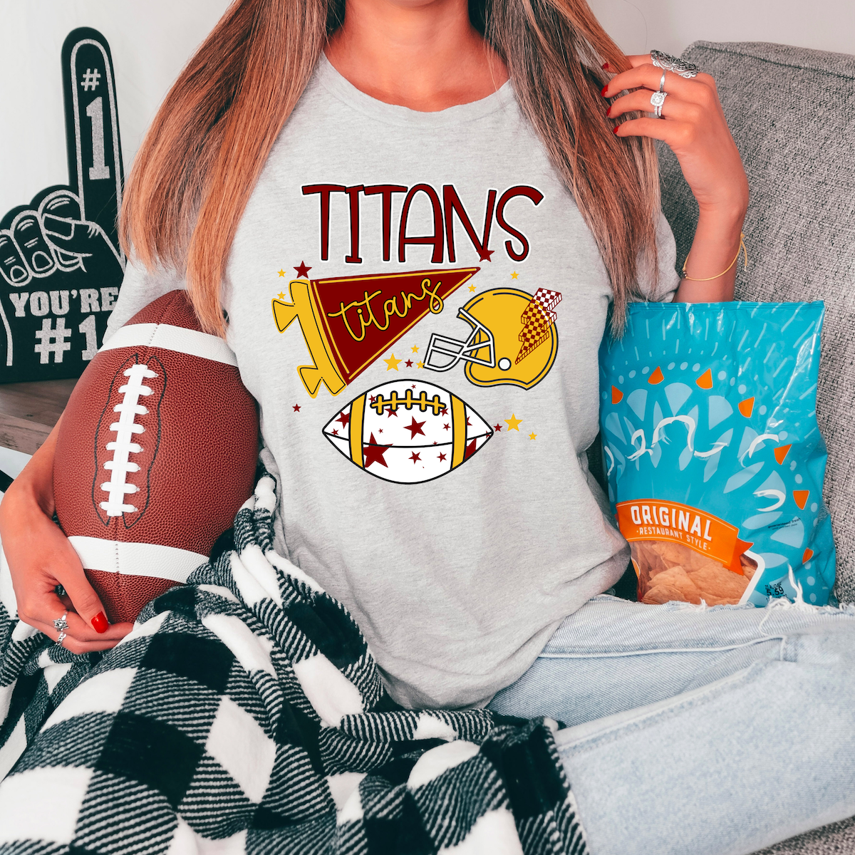 Titans Football Retrocollage DTF Print