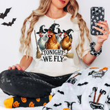 Tonight We Fly Halloween Chickens DTF Print