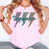 Toppers Retro Bolt Checker Teams Neon Outline DTF Print