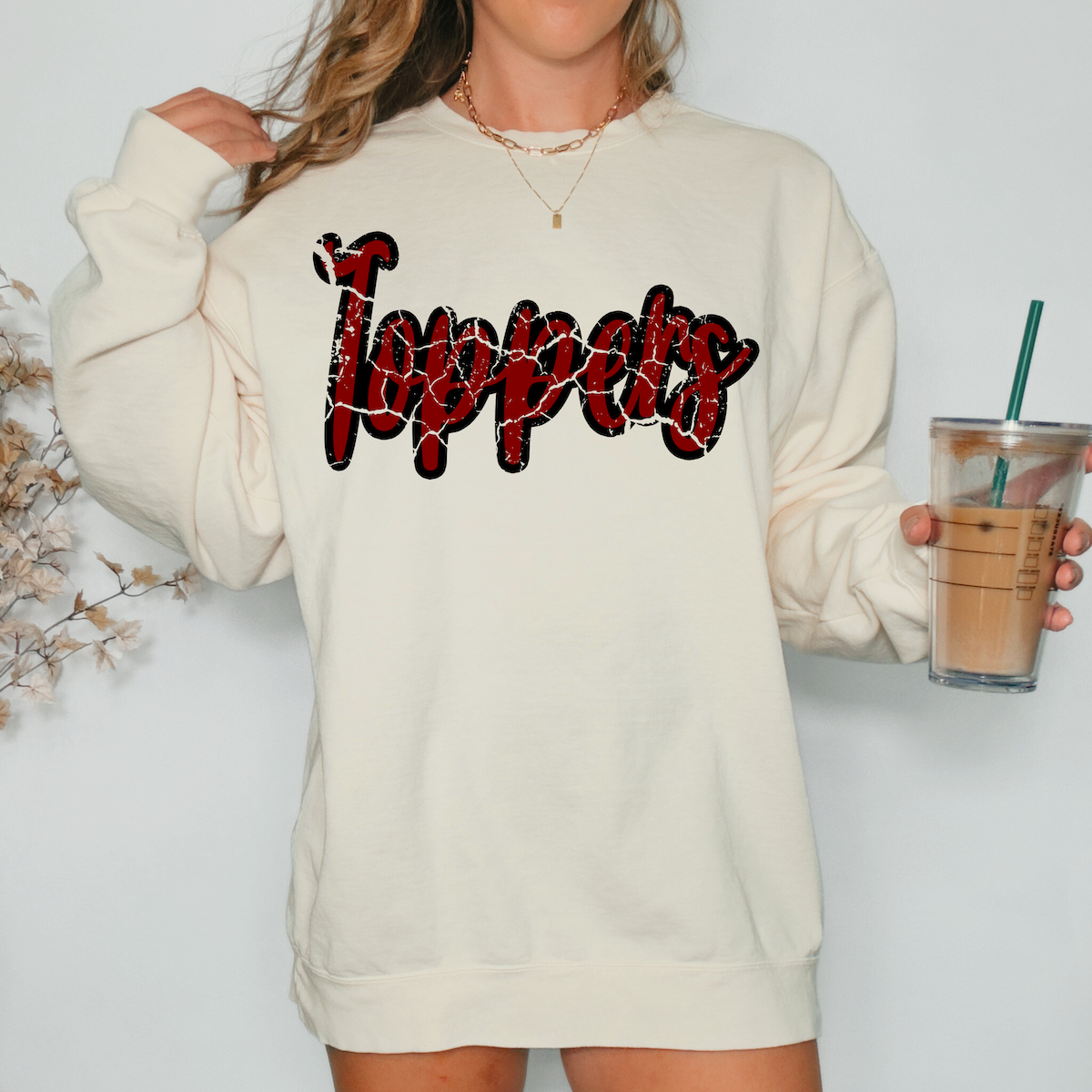 Toppers Crackle Cursive Teams DTF Print – Torch Light