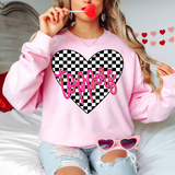 Toppers Valentine Checker Heart DTF Print