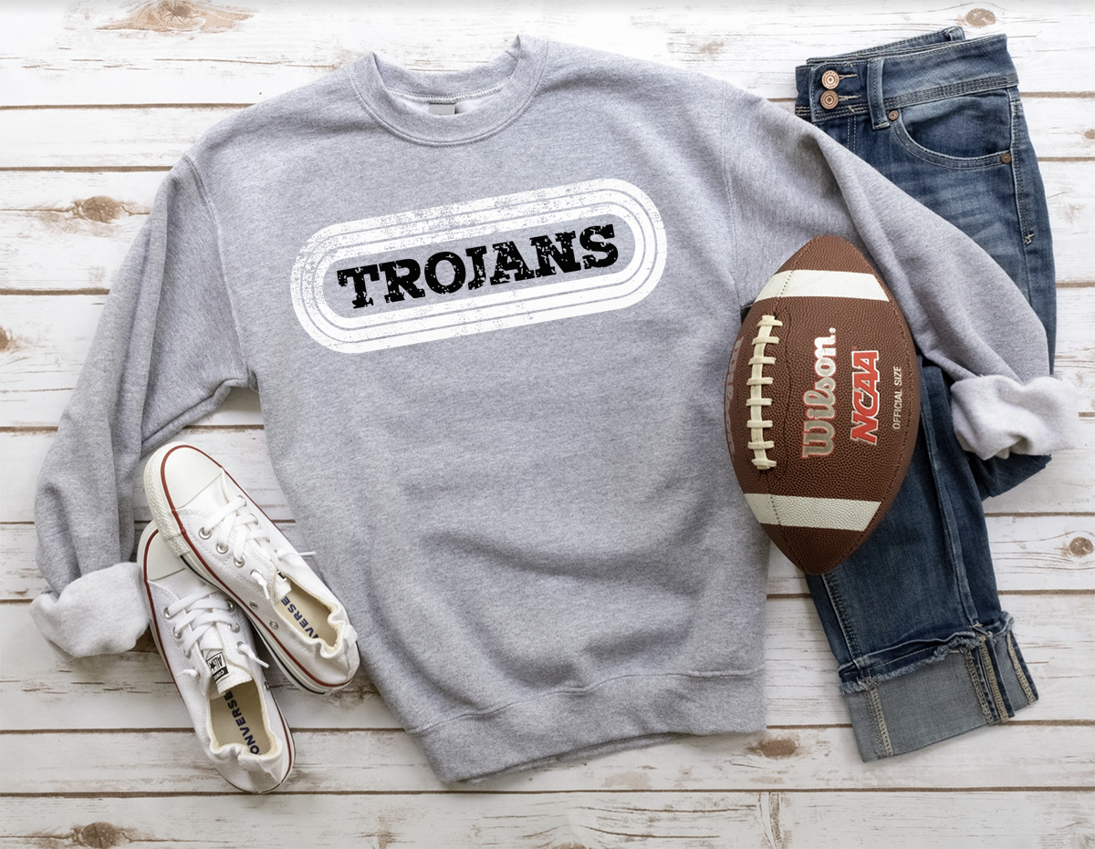 Trojans Retro Team Oval DTF Print