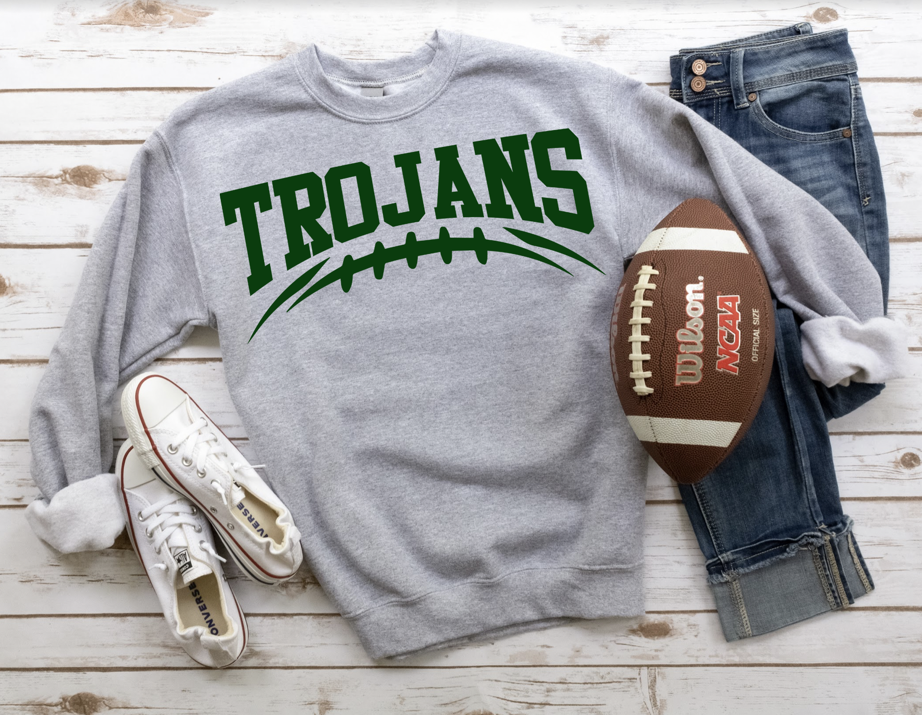 Trojans Football Arched DTF Print