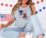 Fireworks TX Texas Faux Glitter DTF Print