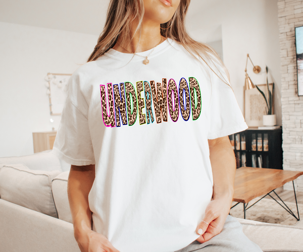 Leopard Underwood Neon Outline DTF Print