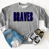 Braves Unisex Shadow Team Black and White DTF Print