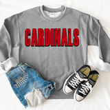 Cardinals Unisex Shadow Team Black and White DTF Print