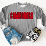 Commodors Unisex Shadow Team Black and White DTF Print